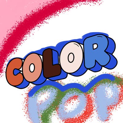 a sign that says color in bubble writing