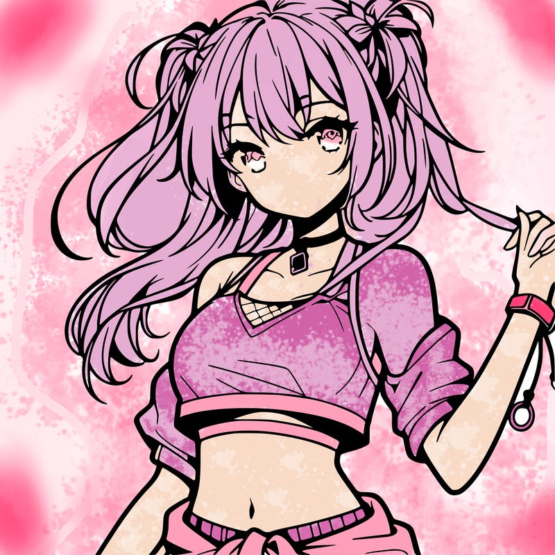 anime girl with crop top