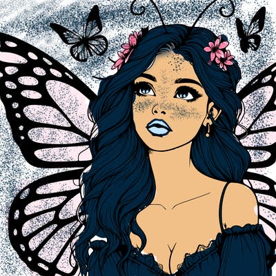 butterfly fairy realistic girl