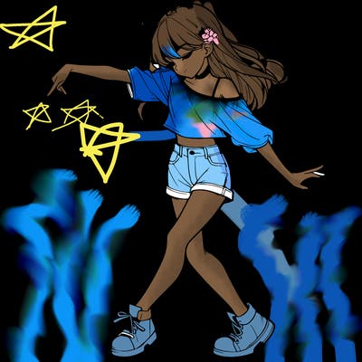 realistic girl danceing
