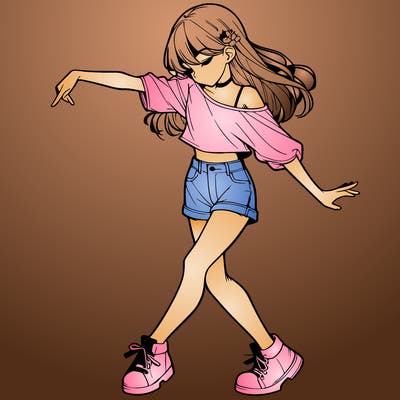 realistic girl danceing
