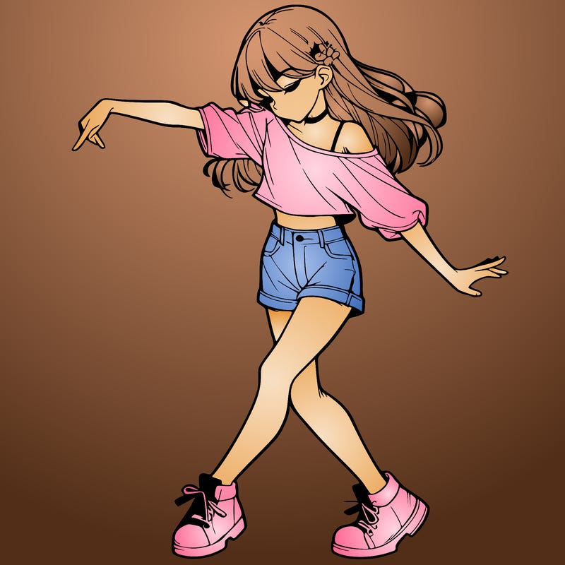 realistic girl danceing