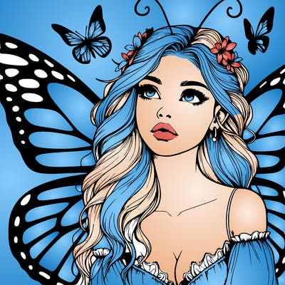 butterfly fairy realistic girl
