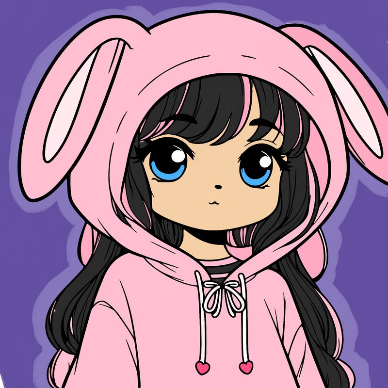 a girl dressed in a bunny hoodie