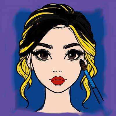 realistic person with makeup