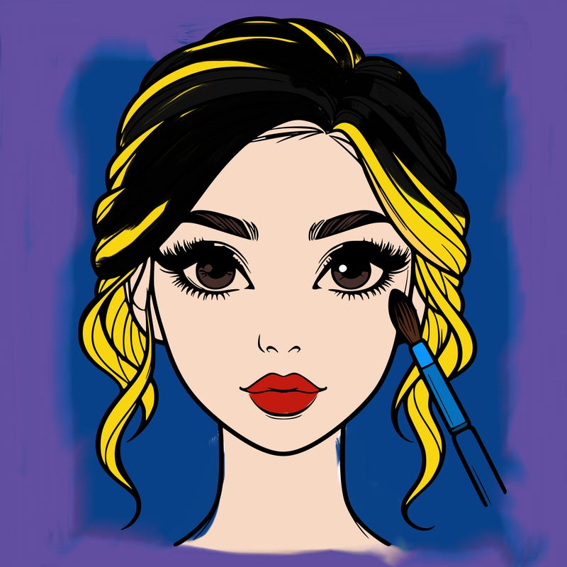 realistic person with makeup