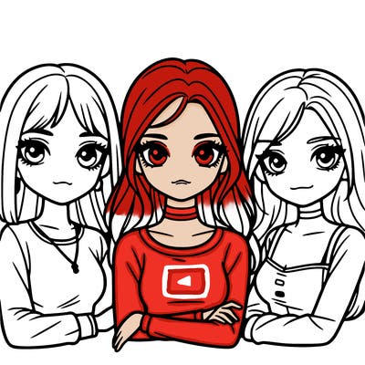 realistic girls group of 3