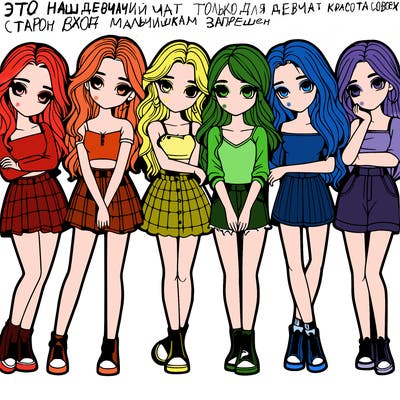 a group of girls realistic