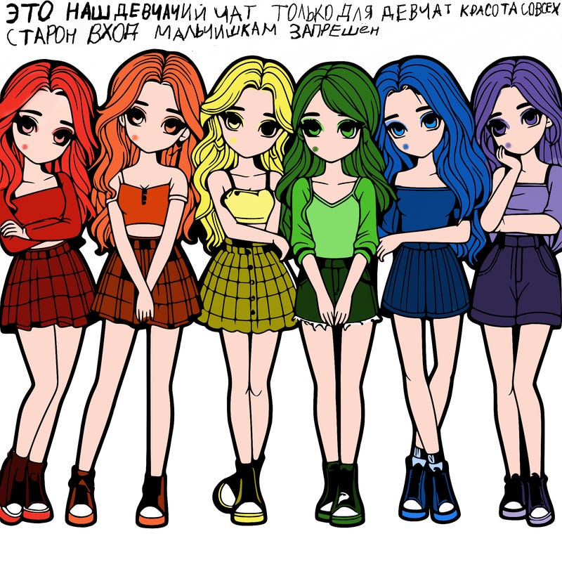 a group of girls realistic