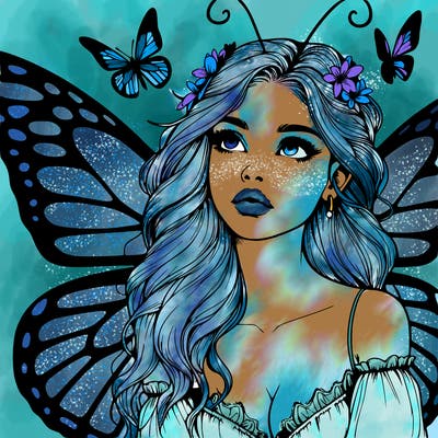 butterfly fairy realistic girl