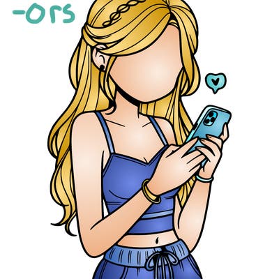 girl with crop top texting on her phone