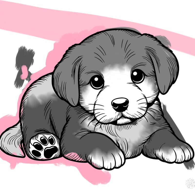 a cute realistic puppy