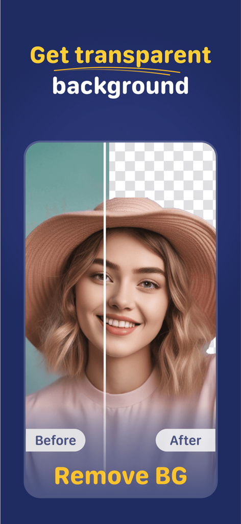 AI를 사용하여 배경을 제거한 인물 사진의 전후 비교