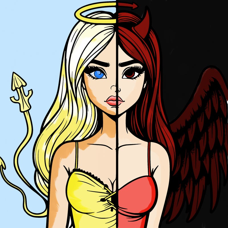 devil vs angel realistic girl