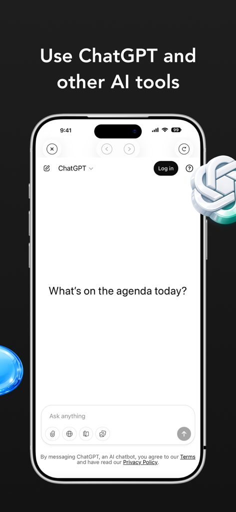 IM plus app displaying ChatGPT and AI tool integration on a mobile screen