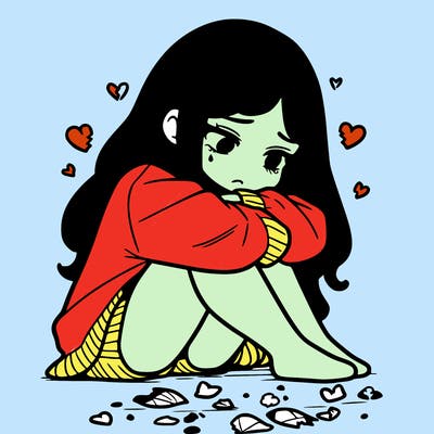 a girl after a breakup