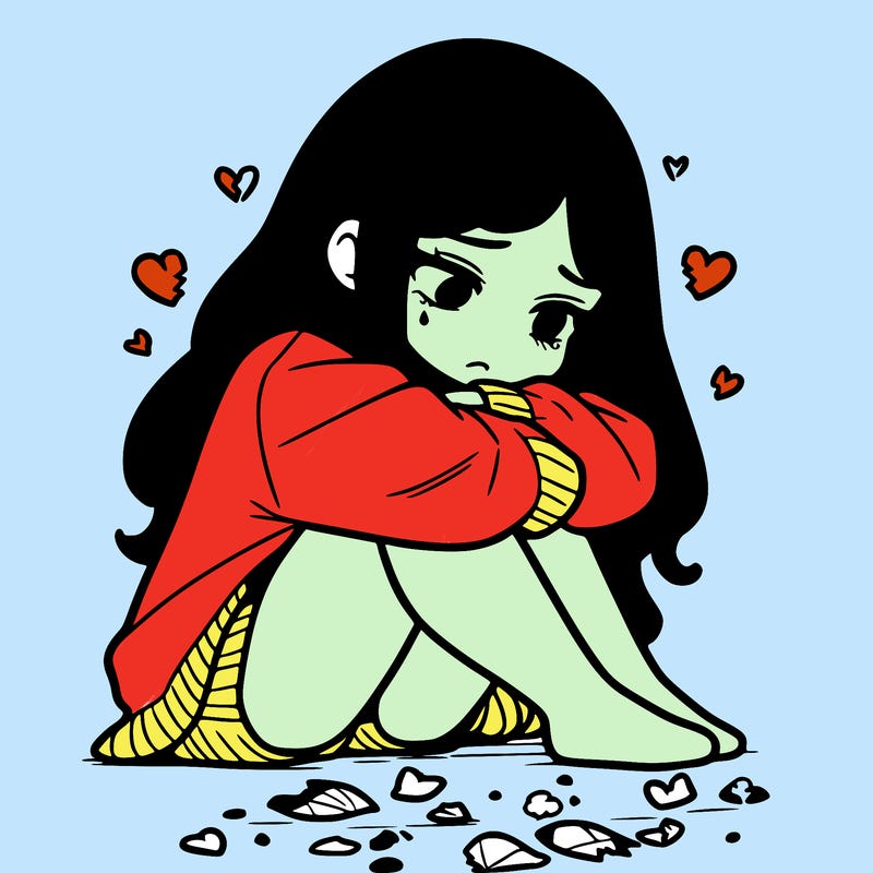 a girl after a breakup