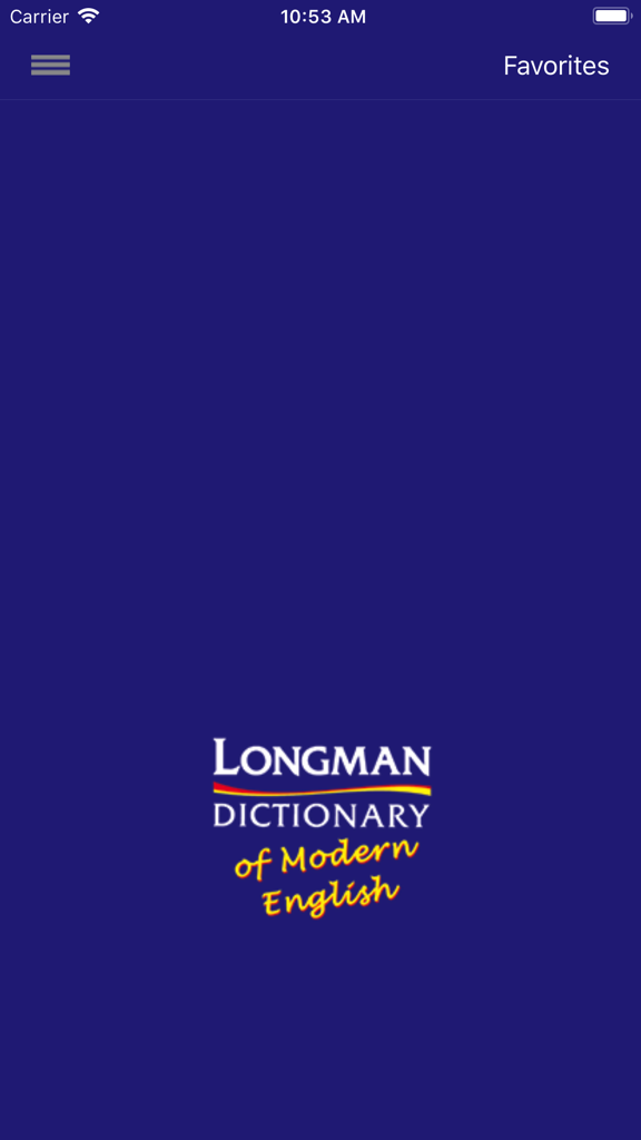 Longman Dict of Modern English - Longman Dictionary of Modern English app splash screen with logo on a blue background.