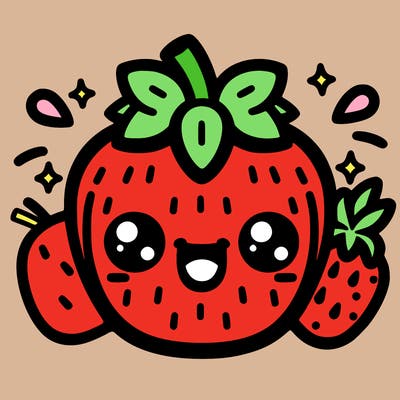kawaii fruit drawing