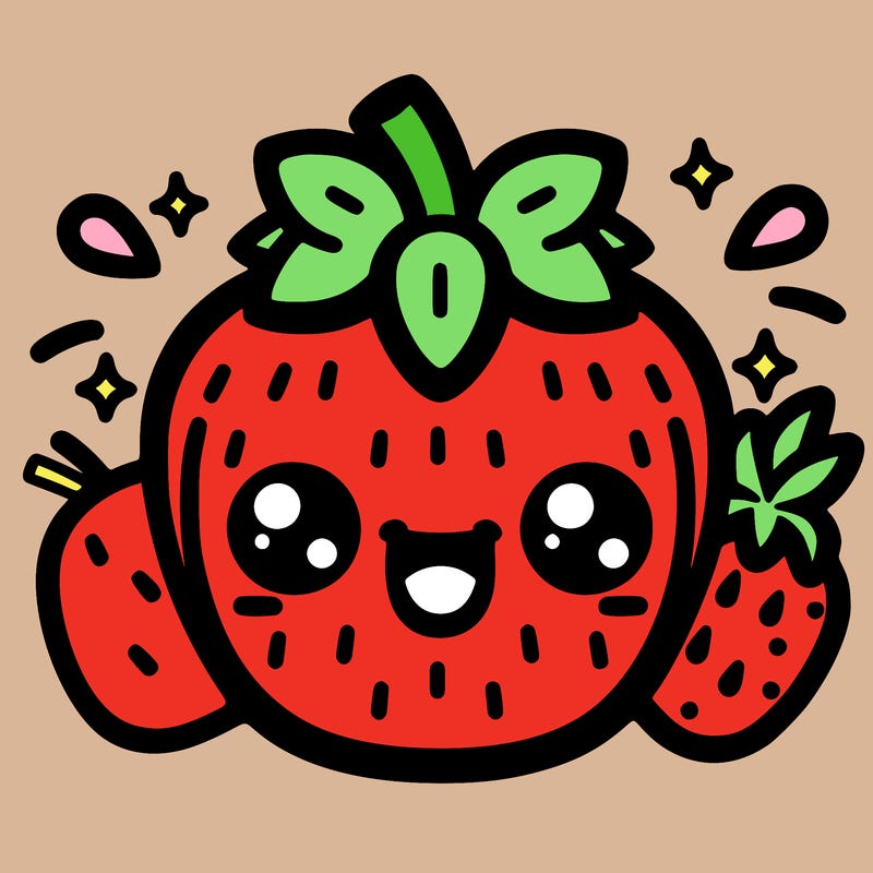 kawaii fruit drawing