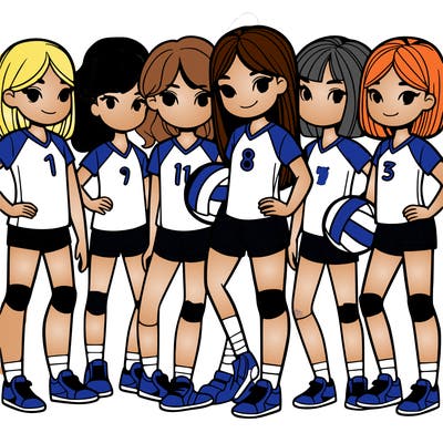 volleyball team of girls