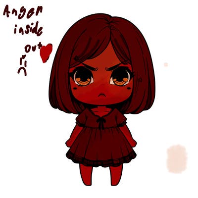 cute realistic girl mad