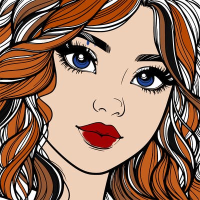 beautiful realistic girl close up to the camera with wavy hair,