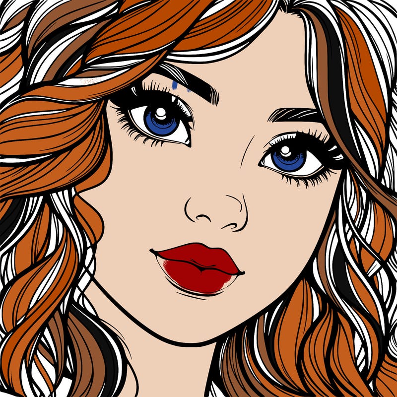 beautiful realistic girl close up to the camera with wavy hair,