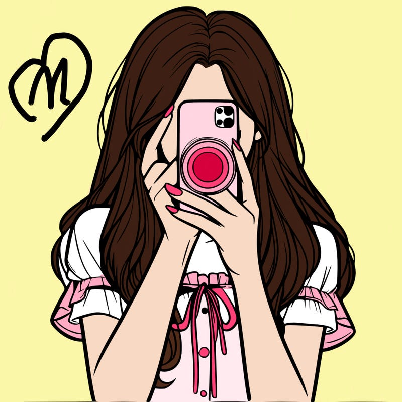 a realistic girl holding her phone taking pictures