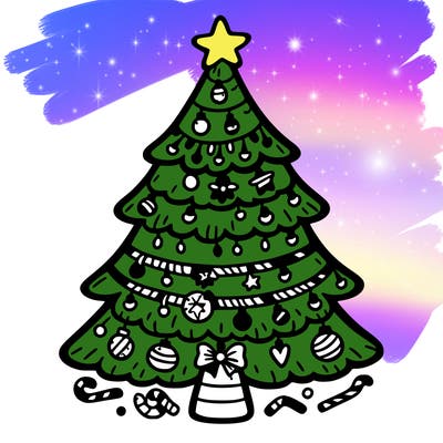 christmas tree with lots of details