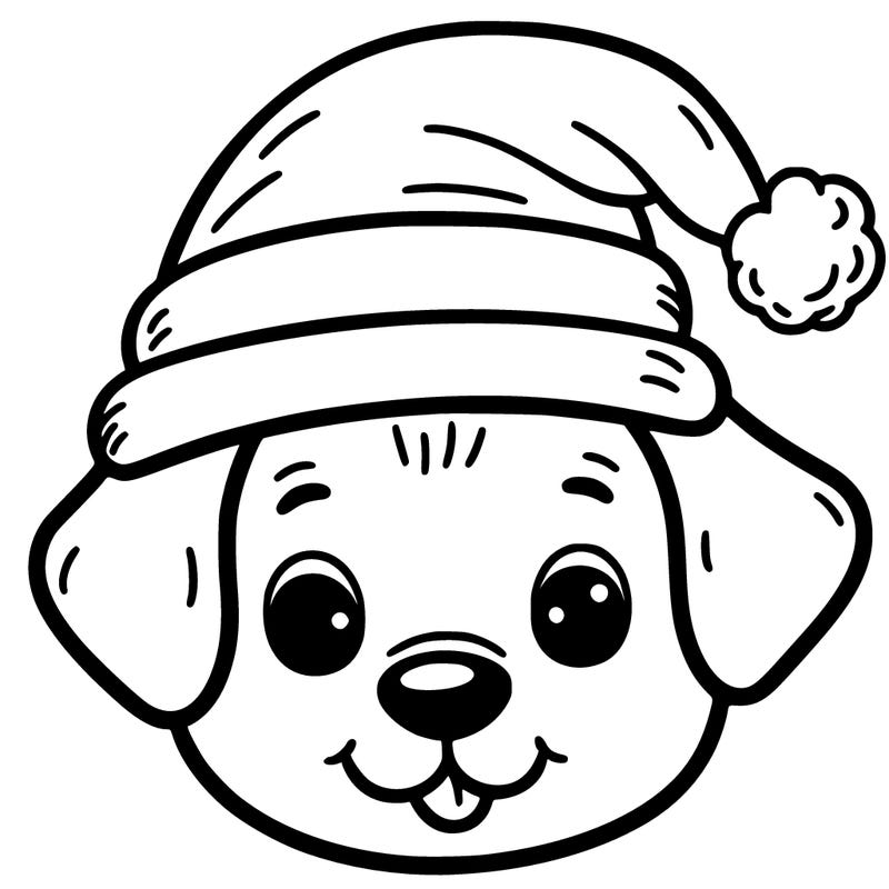 dog with a santa hat