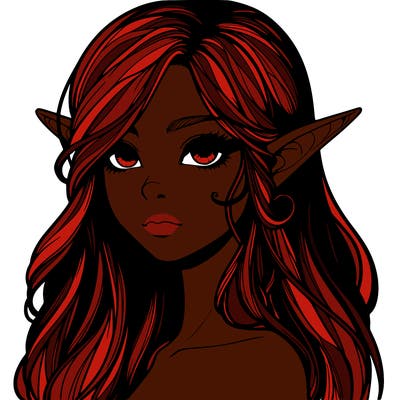elf girl realistic dark fantasy