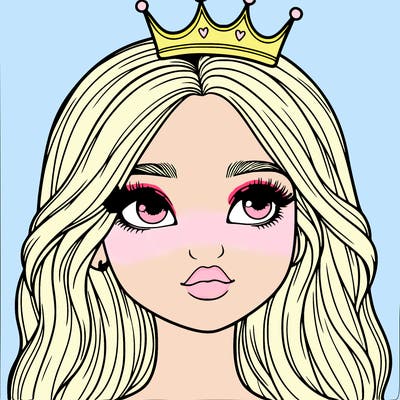 a realistic girl with a crown on