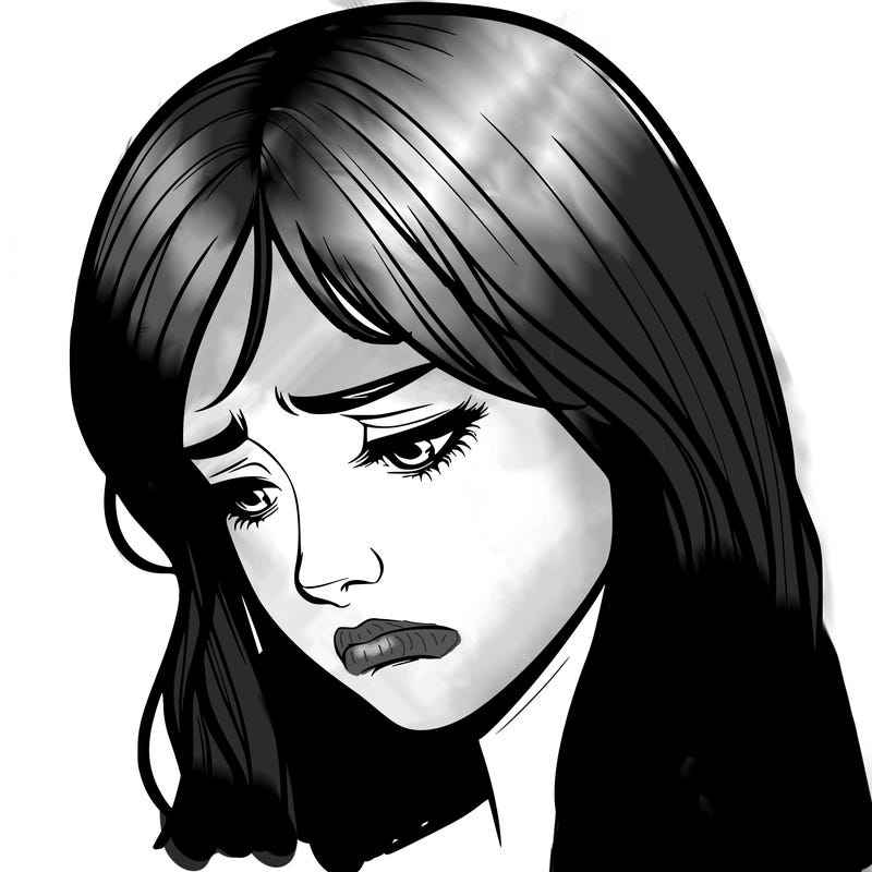 depressed realistic girl crying