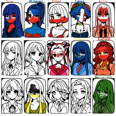 girls that look diffrent anime