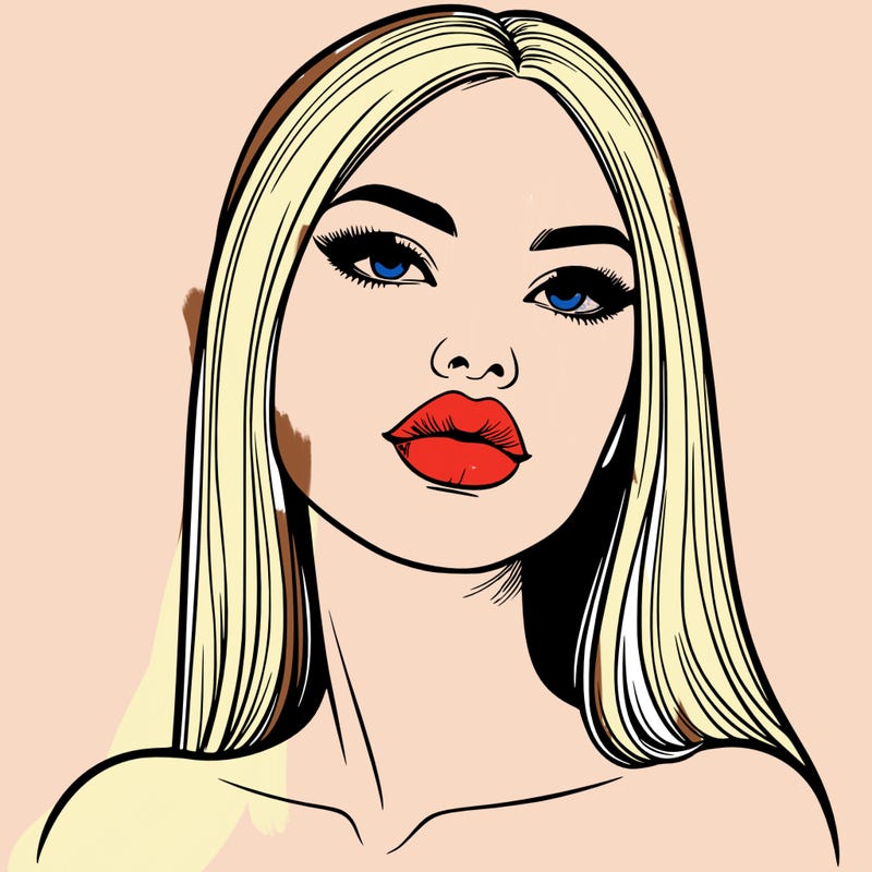 realistic woman with full lips