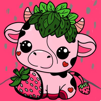 cute strawberry cow