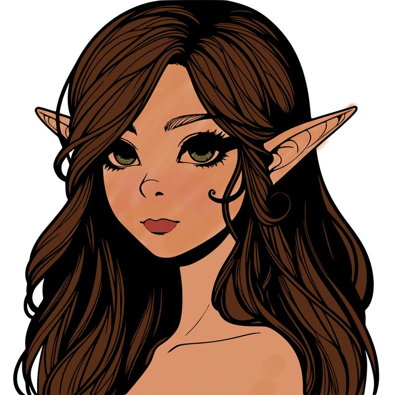 elf girl realistic dark fantasy