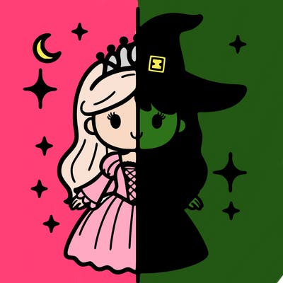 split princess and witch