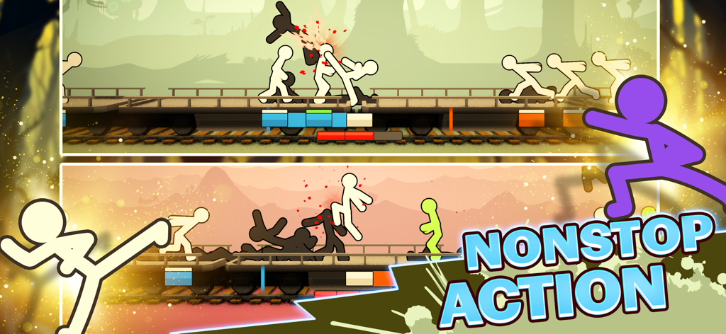 Action non-stop de Stick Fight Shadow Warrior 3 avec des combattants stickmen