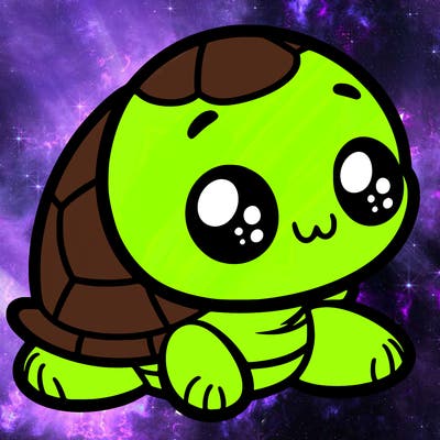 cute little animated turtle