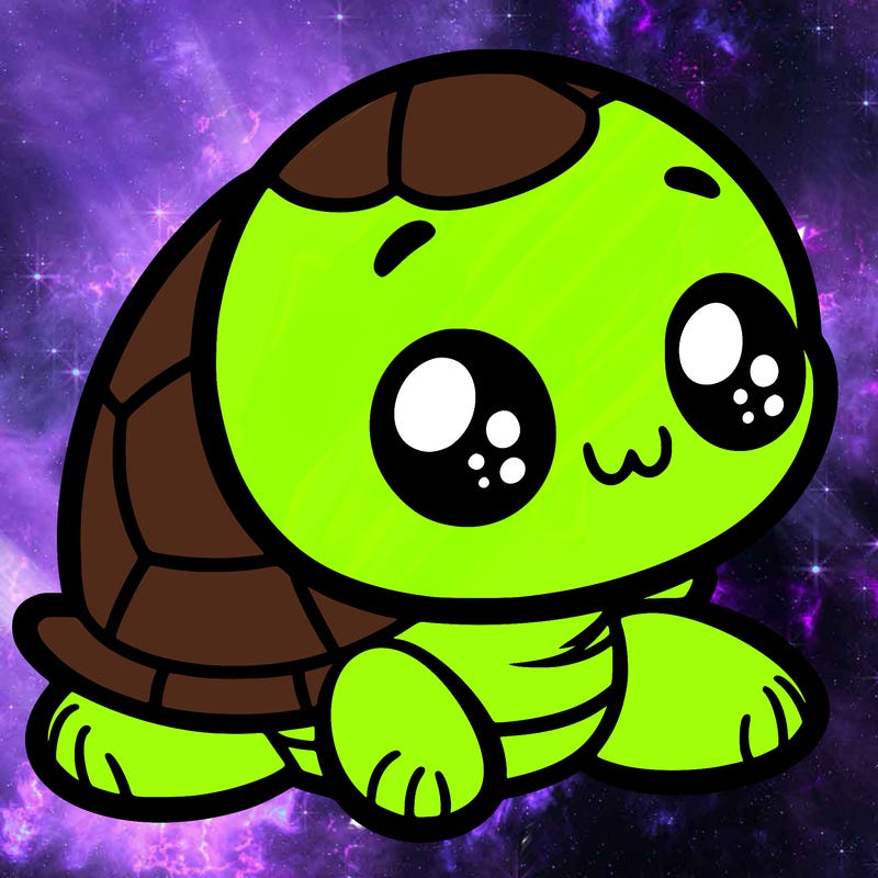 cute little animated turtle