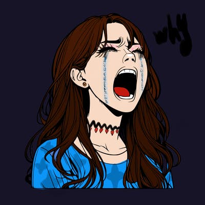 screaming realistic, girl