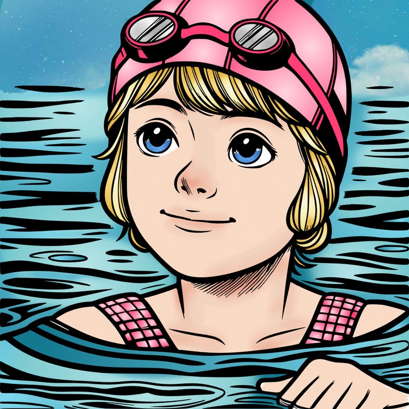 realistic girl swimmer