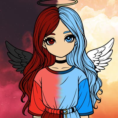 realistic girl with halo