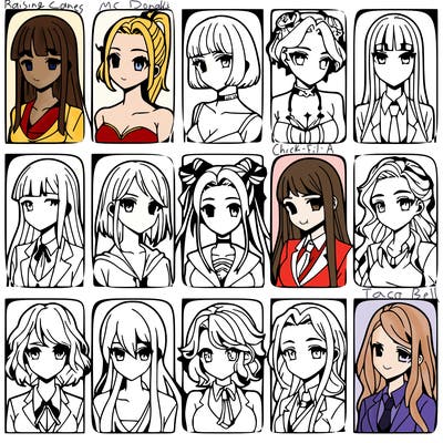 girls that look diffrent anime