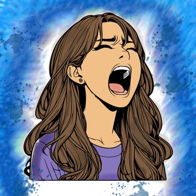 screaming realistic, girl