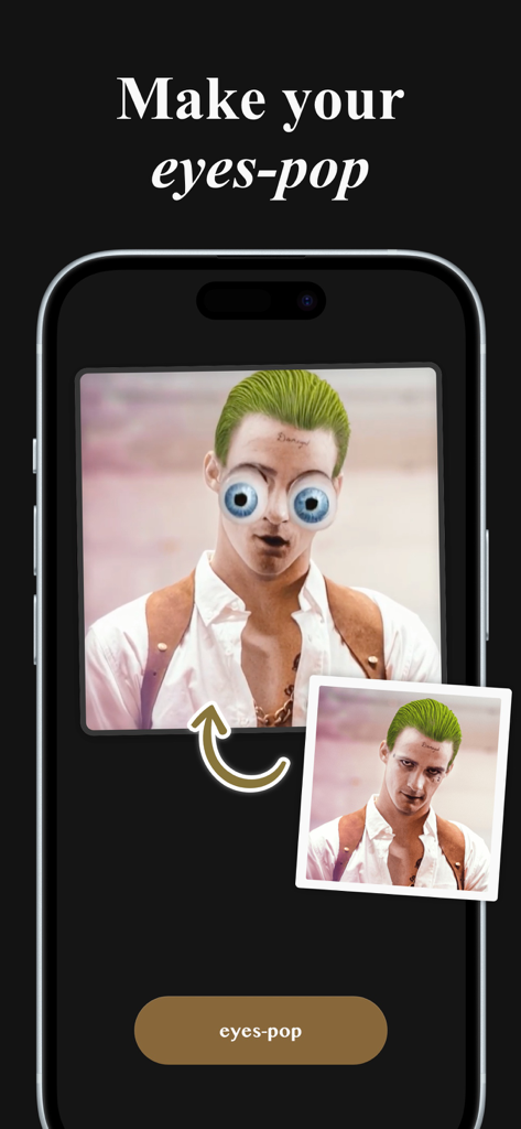 AI Pika Art-AI Video Generator - Portrait with exaggerated popping eyes using Pika AI video generator