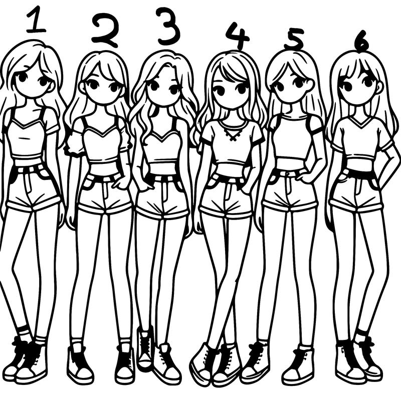 a group of girls wearing crop tops and shorts