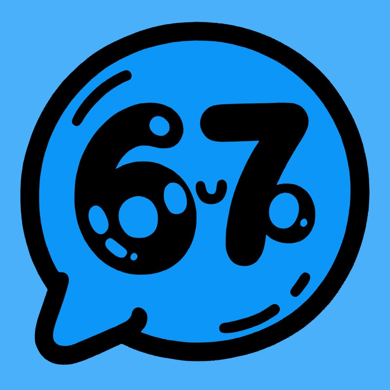 bubble that says 67